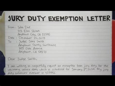 [Date of letter-month, day, and year] [Recipient's first and last names] [Courthouse] [Street or P. . Arizona jury duty exemptions